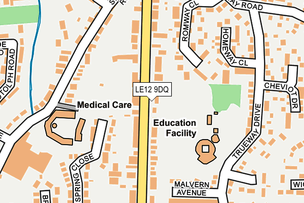 LE12 9DQ map - OS OpenMap – Local (Ordnance Survey)