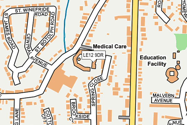 LE12 9DR map - OS OpenMap – Local (Ordnance Survey)