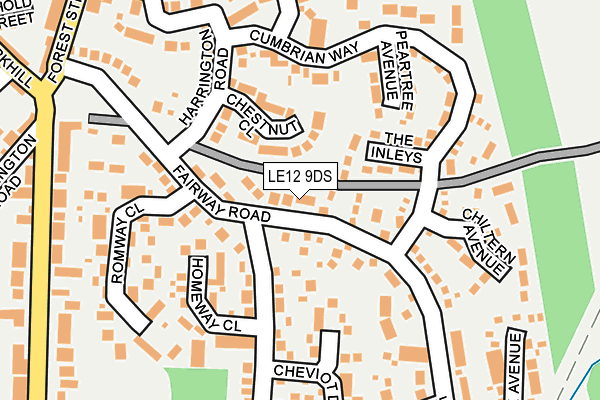 LE12 9DS map - OS OpenMap – Local (Ordnance Survey)