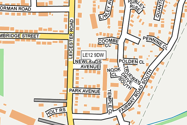 LE12 9DW map - OS OpenMap – Local (Ordnance Survey)