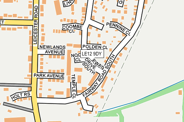 LE12 9DY map - OS OpenMap – Local (Ordnance Survey)