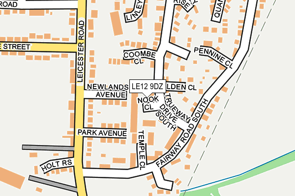 LE12 9DZ map - OS OpenMap – Local (Ordnance Survey)