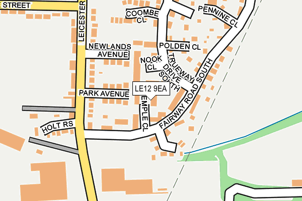 LE12 9EA map - OS OpenMap – Local (Ordnance Survey)