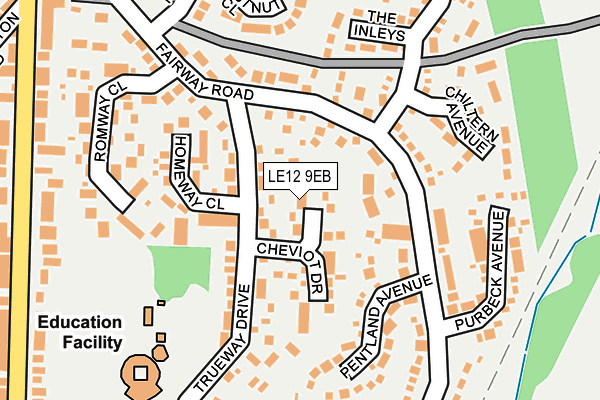 LE12 9EB map - OS OpenMap – Local (Ordnance Survey)