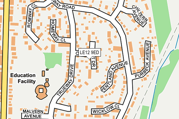 LE12 9ED map - OS OpenMap – Local (Ordnance Survey)