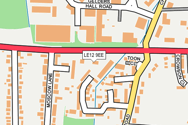 LE12 9EE map - OS OpenMap – Local (Ordnance Survey)