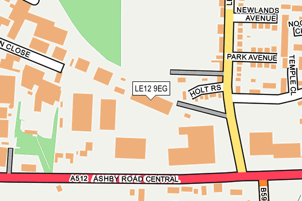 LE12 9EG map - OS OpenMap – Local (Ordnance Survey)