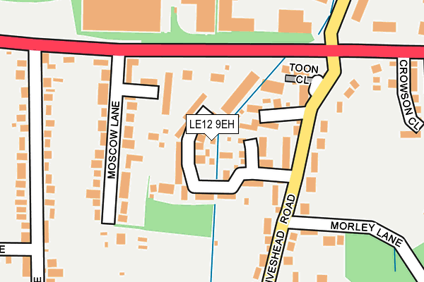 LE12 9EH map - OS OpenMap – Local (Ordnance Survey)