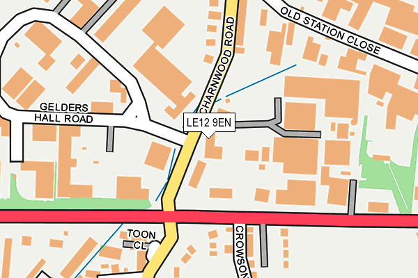 LE12 9EN map - OS OpenMap – Local (Ordnance Survey)