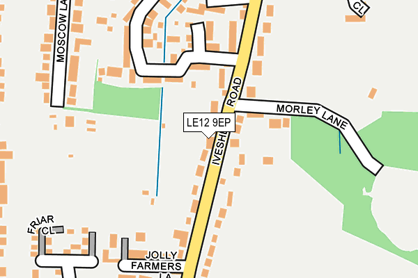 LE12 9EP map - OS OpenMap – Local (Ordnance Survey)