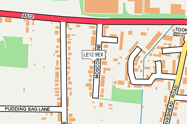 LE12 9EX map - OS OpenMap – Local (Ordnance Survey)