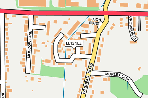 LE12 9EZ map - OS OpenMap – Local (Ordnance Survey)