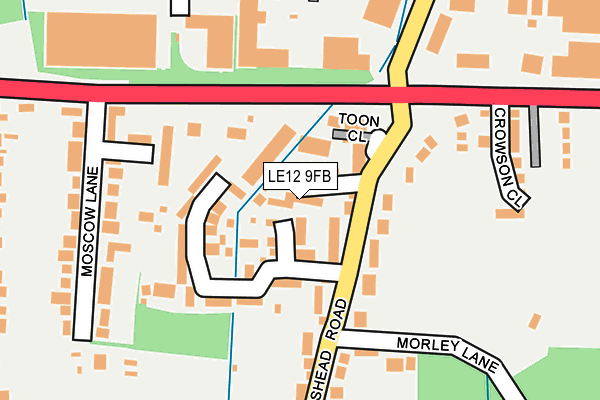 LE12 9FB map - OS OpenMap – Local (Ordnance Survey)