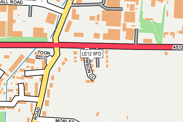 LE12 9FD map - OS OpenMap – Local (Ordnance Survey)