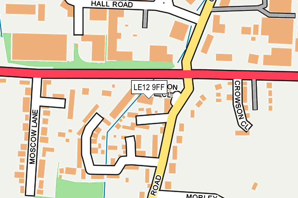 LE12 9FF map - OS OpenMap – Local (Ordnance Survey)