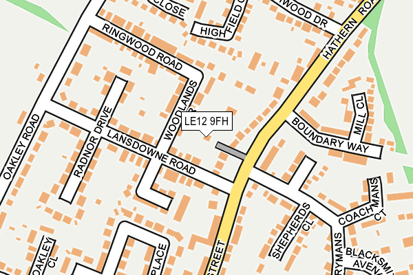 LE12 9FH map - OS OpenMap – Local (Ordnance Survey)