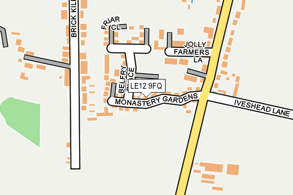 LE12 9FQ map - OS OpenMap – Local (Ordnance Survey)