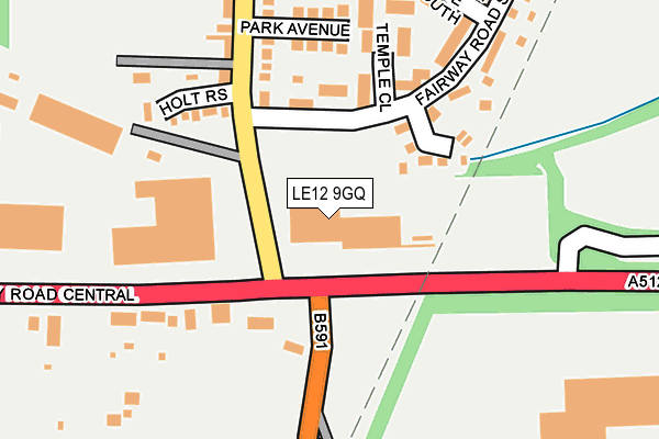 LE12 9GQ map - OS OpenMap – Local (Ordnance Survey)
