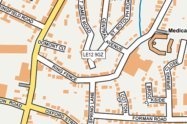 LE12 9GZ map - OS OpenMap – Local (Ordnance Survey)