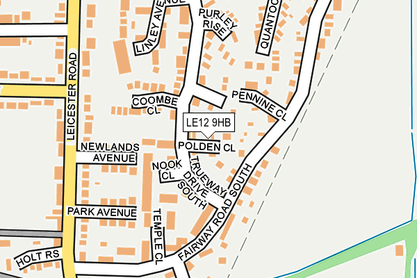 LE12 9HB map - OS OpenMap – Local (Ordnance Survey)