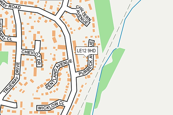 LE12 9HD map - OS OpenMap – Local (Ordnance Survey)