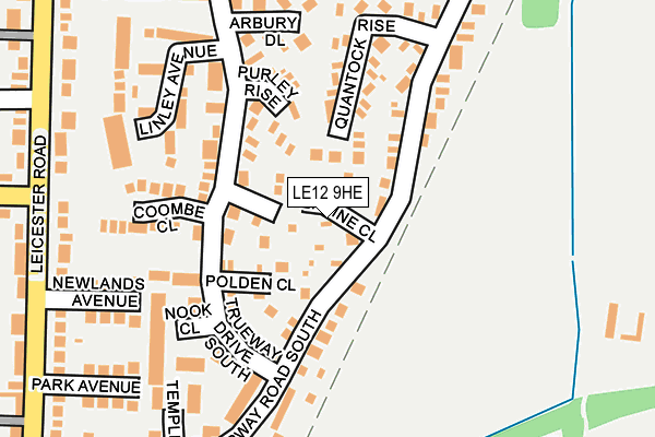 LE12 9HE map - OS OpenMap – Local (Ordnance Survey)