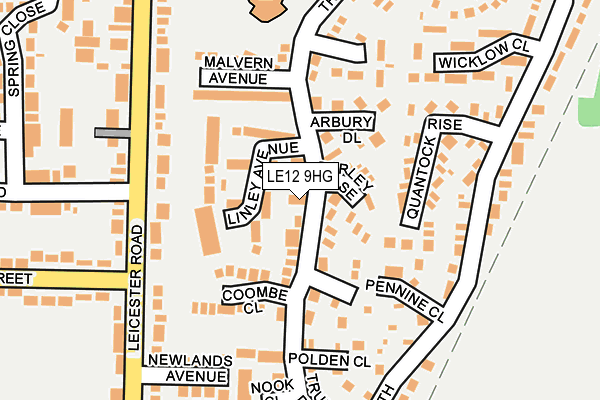 LE12 9HG map - OS OpenMap – Local (Ordnance Survey)