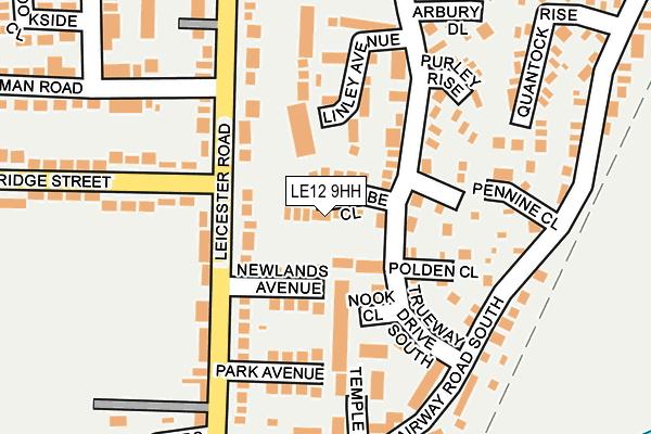 LE12 9HH map - OS OpenMap – Local (Ordnance Survey)