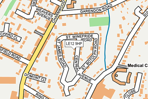 LE12 9HP map - OS OpenMap – Local (Ordnance Survey)