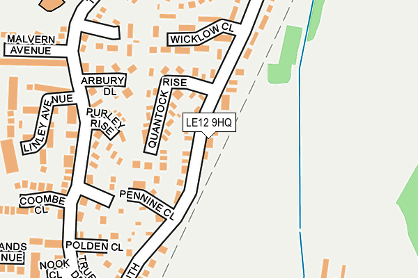 LE12 9HQ map - OS OpenMap – Local (Ordnance Survey)