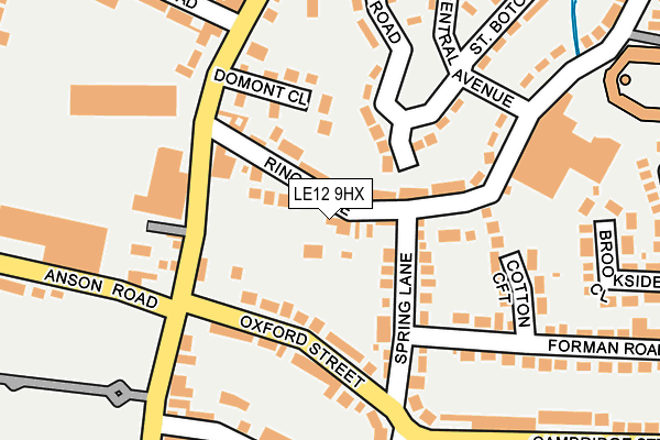 LE12 9HX map - OS OpenMap – Local (Ordnance Survey)
