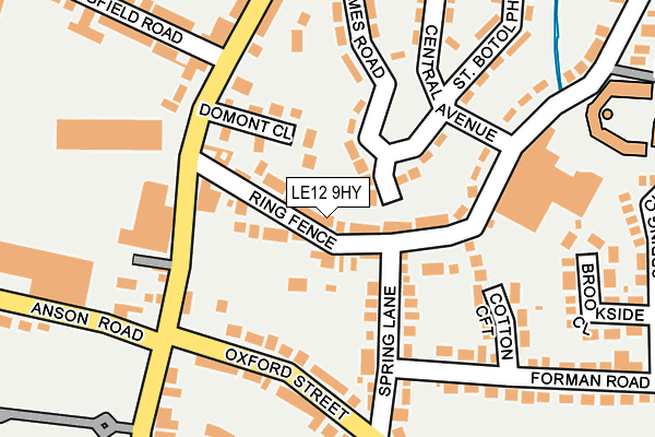 LE12 9HY map - OS OpenMap – Local (Ordnance Survey)