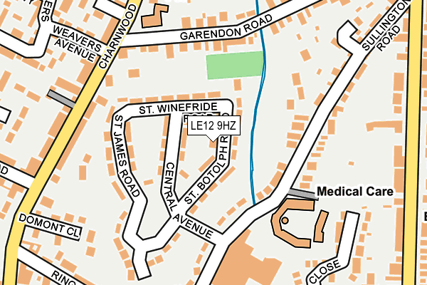 LE12 9HZ map - OS OpenMap – Local (Ordnance Survey)