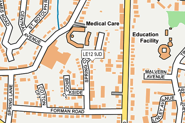 LE12 9JD map - OS OpenMap – Local (Ordnance Survey)