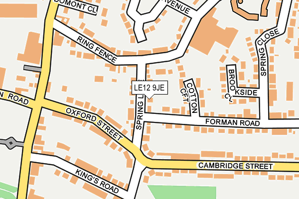 LE12 9JE map - OS OpenMap – Local (Ordnance Survey)