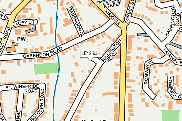 LE12 9JH map - OS OpenMap – Local (Ordnance Survey)