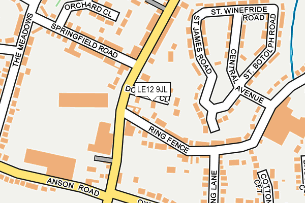 LE12 9JL map - OS OpenMap – Local (Ordnance Survey)
