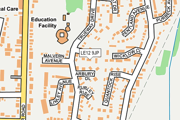 LE12 9JP map - OS OpenMap – Local (Ordnance Survey)
