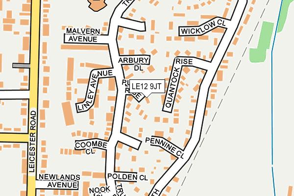 LE12 9JT map - OS OpenMap – Local (Ordnance Survey)