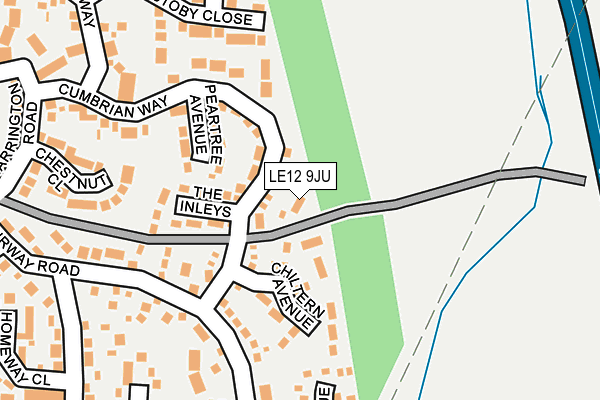 LE12 9JU map - OS OpenMap – Local (Ordnance Survey)