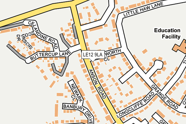 LE12 9LA map - OS OpenMap – Local (Ordnance Survey)