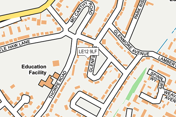 LE12 9LF map - OS OpenMap – Local (Ordnance Survey)