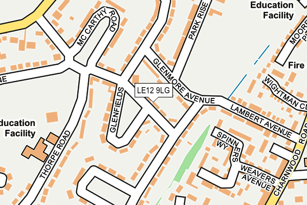 LE12 9LG map - OS OpenMap – Local (Ordnance Survey)