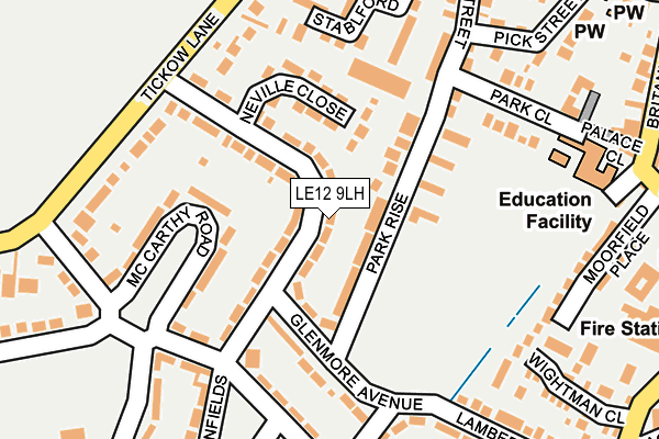 LE12 9LH map - OS OpenMap – Local (Ordnance Survey)