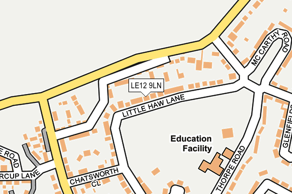 LE12 9LN map - OS OpenMap – Local (Ordnance Survey)