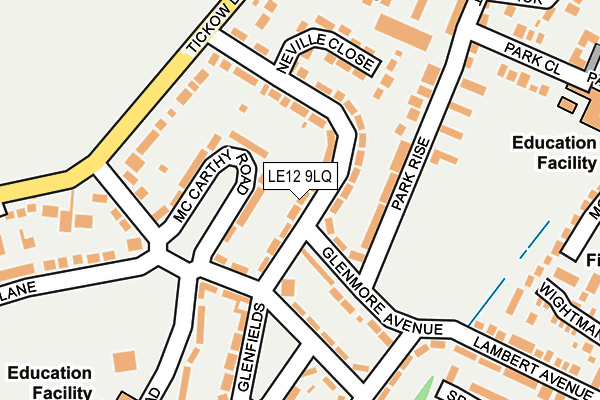 LE12 9LQ map - OS OpenMap – Local (Ordnance Survey)