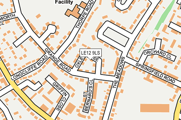 LE12 9LS map - OS OpenMap – Local (Ordnance Survey)