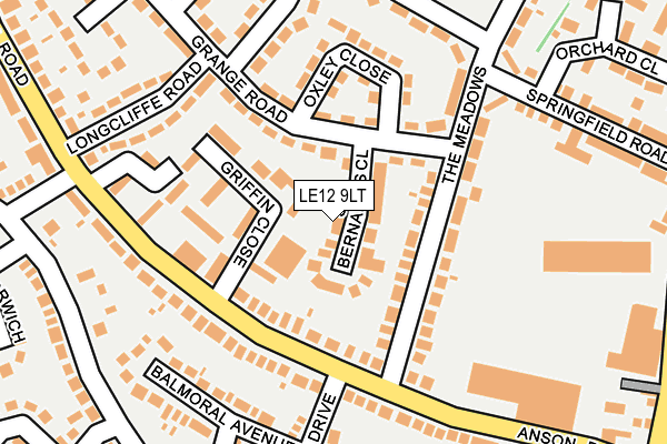 LE12 9LT map - OS OpenMap – Local (Ordnance Survey)