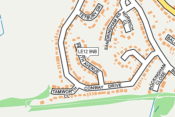 LE12 9NB map - OS OpenMap – Local (Ordnance Survey)