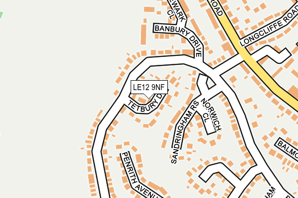 LE12 9NF map - OS OpenMap – Local (Ordnance Survey)